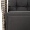 vidaXL Reclining Garden Chair with Footrest Grey Poly Rattan