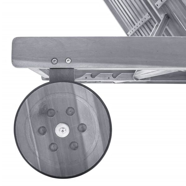 vidaXL 2-Person Garden Sun Lounger with Cushion Grey Solid Acacia Wood