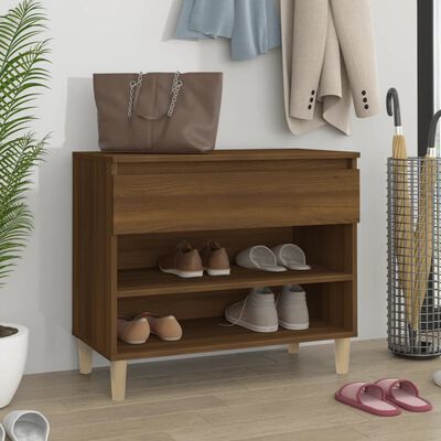 vidaXL Shoe Cabinet Brown Oak 70x36x60 cm Engineered Wood