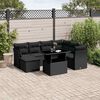vidaXL 8 Piece Garden Sofa Set with Cushions Black Poly Rattan