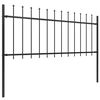 vidaXL Garden Fence with Spear Top Steel 1603.5x80 cm Black