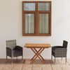 vidaXL 3 Piece Garden Dining Set Poly Rattan & Solid Acacia Wood