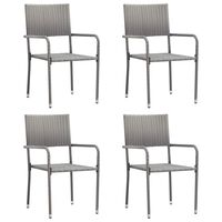 vidaXL Outdoor Dining Chairs 4 pcs Poly Rattan Anthracite
