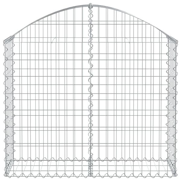 vidaXL Arched Gabion Basket 100x30x80/100 cm Galvanised Iron