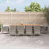 vidaXL 11 Piece Garden Dining Set with Cushions Grey Poly Rattan