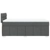 vidaXL Box Spring Bed with Mattress Dark Grey King Single Fabric