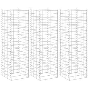 vidaXL Gabion Raised Beds 3 pcs 30x30x100 cm Iron