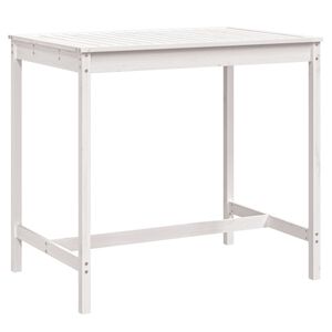 vidaXL Garden Table White 121x82.5x110 cm Solid Wood Pine
