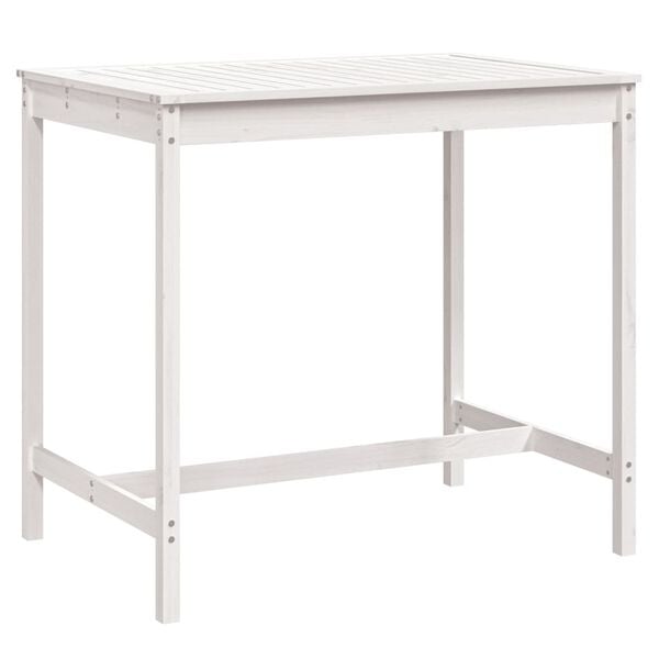 vidaXL Garden Table White 121x82.5x110 cm Solid Wood Pine