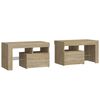 vidaXL Bedside Cabinets 2 pcs with LED Lights Sonoma Oak 70x36.5x40 cm