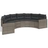 vidaXL 3 Piece Garden Sofa Set Half-Round Grey Poly Rattan