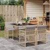 vidaXL 5 Piece Garden Dining Set with Cushions Beige Poly Rattan