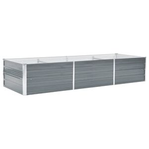 vidaXL Garden Raised Bed Galvanised Steel 240x80x45 cm Grey