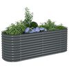 vidaXL Garden Raised Bed 240x80x81 cm Galvanised Steel Grey