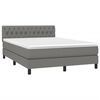 vidaXL Box Spring Bed with Mattress Dark Grey 153x203 cm Queen Size Fabric