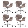 vidaXL Swivel Dining Chairs 4 pcs Taupe Fabric