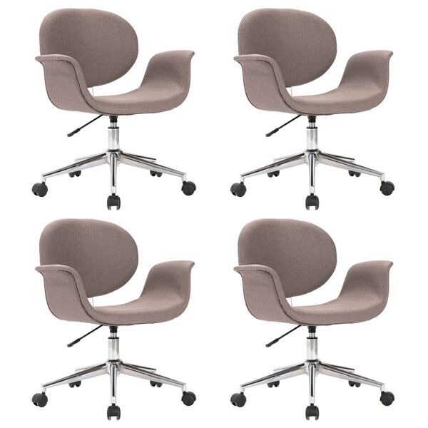 vidaXL Swivel Dining Chairs 4 pcs Taupe Fabric
