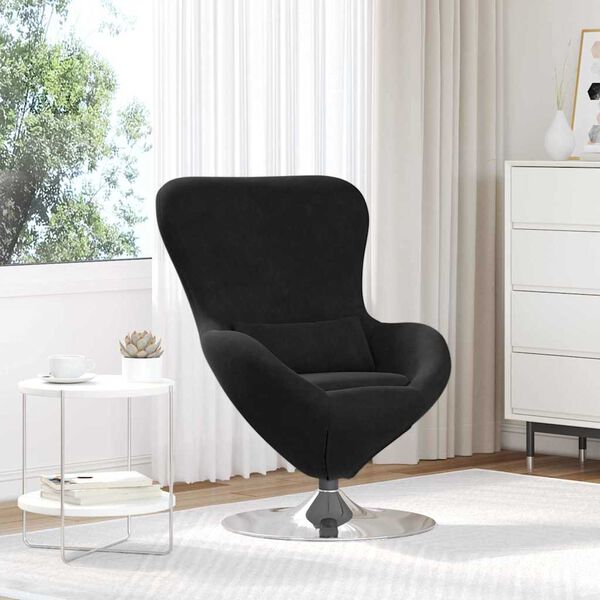 vidaXL Egg Chair Black Velvet