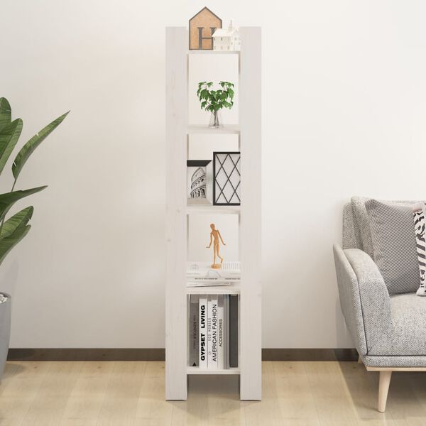 vidaXL Book Cabinet/Room Divider White 41x35x160 cm Solid Wood Pine