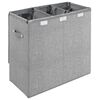 vidaXL Foldable Laundry Hamper Grey 64.5x34.5x59 cm Faux Linen Fabric