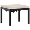 vidaXL Garden Stool with Cushion Black Powder-coated Steel