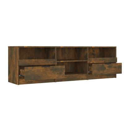 vidaXL TV Cabinet Smoked Oak 150x33.5x45 cm Engineered Wood