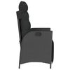 vidaXL Reclining Garden Chairs 2 pcs with Footrest Black Poly Rattan