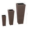 vidaXL Garden Raised Beds 3 pcs Poly Rattan Brown