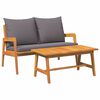 vidaXL 2 pcs Bistro Set Solid Acacia Wood Oil Natural