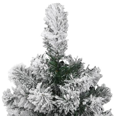 vidaXL Artificial Hinged Christmas Tree with Flocked Snow 120 cm