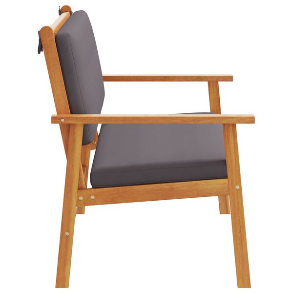 vidaXL Garden Bench with Cushion Anthracite Solid Acacia Wood
