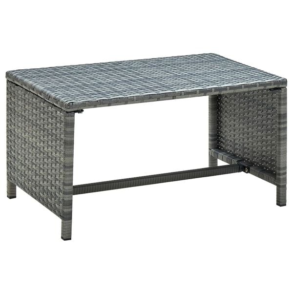 vidaXL Coffee Table Anthracite 70x40x38 cm Poly Rattan