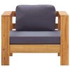 vidaXL Garden Sofa Chair with Cushion Dark Grey Solid Acacia Wood