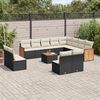 vidaXL 13 Piece Garden Sofa Set with Cushions Black Poly Rattan