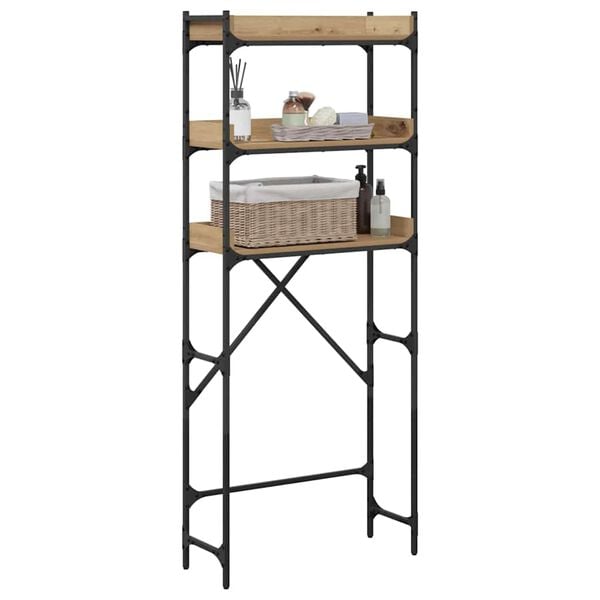 vidaXL Washing Machine Shelf with Shelf Artisan Oak 67 x 25 x 163 cm