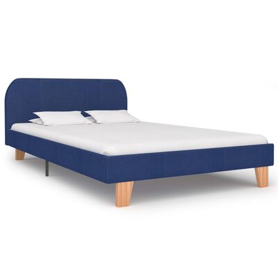 vidaXL Bed Frame Blue Fabric King Single Size