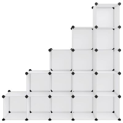 vidaXL Storage Cube Organiser with 15 Cubes Transparent PP