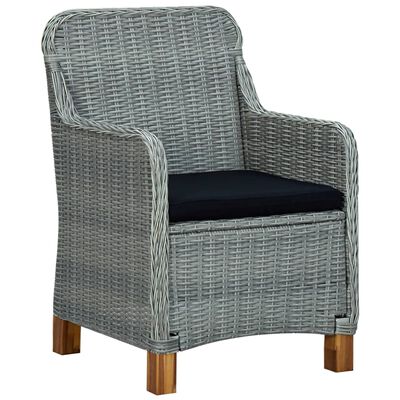 vidaXL 3 Piece Garden Lounge Set with Cushions Poly Rattan Light Grey