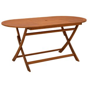vidaXL Folding Garden Table 160x85x75 cm Solid Eucalyptus Wood