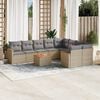 vidaXL 10 Piece Garden Sofa Set with Cushions Beige Poly Rattan