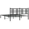 vidaXL Metal Bed Frame without Mattress with Headboard Black 150x200cm