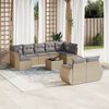 vidaXL 10 Piece Garden Sofa Set with Cushions Beige Poly Rattan