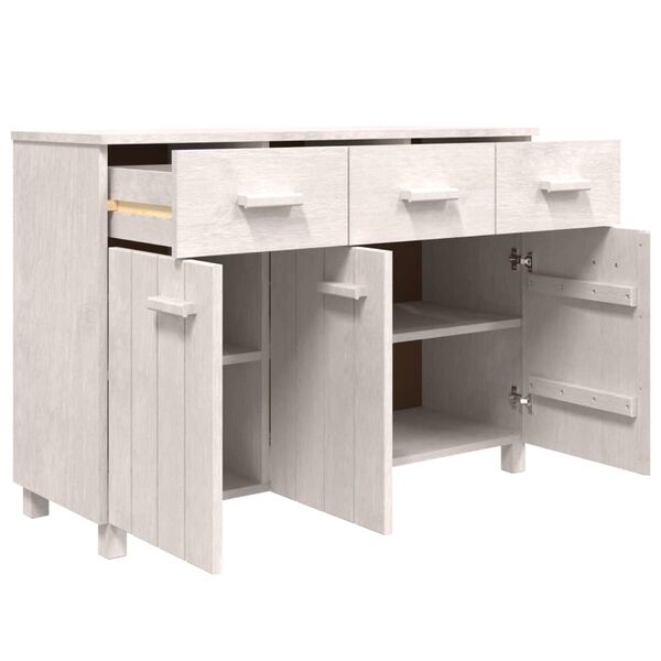 vidaXL Sideboard HAMAR White 113x40x80 cm Solid Wood Pine