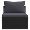 vidaXL 9 Piece Garden Lounge Set with Cushions Poly Rattan Black