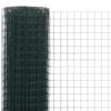 vidaXL Chicken Wire Fence Steel with PVC Coating 25x1.5 m Green