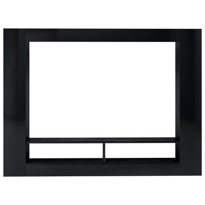vidaXL TV Cabinet High Gloss Black 59.8"x8.7"x44.5" Engineered Wood