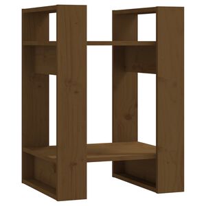 vidaXL Book Cabinet | Honey brown | Solid pinewood | Small | Book Cabinet