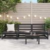 vidaXL Garden Middle Sofas 3 pcs Black Solid Wood Pine