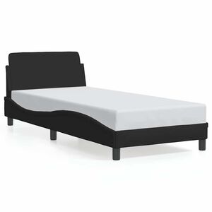vidaXL Bed Frame with Headboard "Dover" Black 90x190 cm Fabric