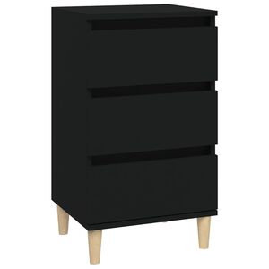 vidaXL Bedside Cabinet Black 40x35x70 cm Engineered Wood